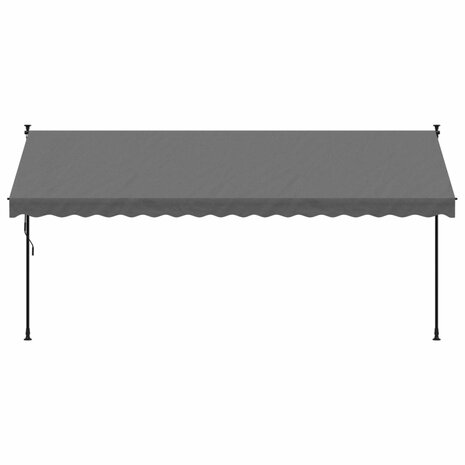 Luifel uittrekbaar 400x150 cm stof en staal antracietkleurig 3