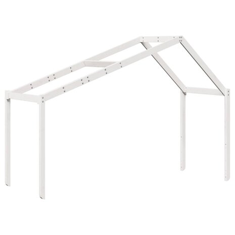 Hoogslaper met dak massief grenenhout wit 75x190 cm 6