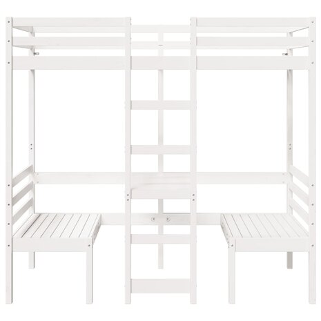 Hoogslaper met bureau en stoelen grenenhout wit 90x190 cm 5