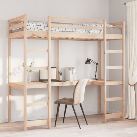 Hoogslaper zonder matras massief grenenhout 75x190 cm 1