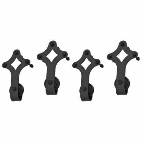 Beslagsets voor schuifdeur 2 st 183 cm staal zwart 5