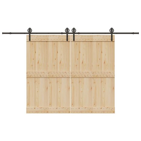 Doos met onderdelen voor schuifdeur 366 cm staal zwart 1