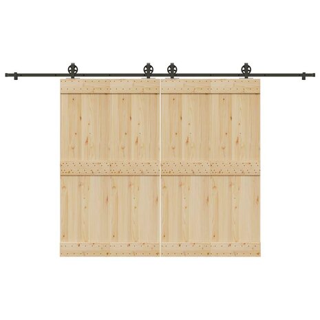 Doos met onderdelen voor schuifdeur 366 cm staal zwart 1