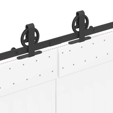 Doos met onderdelen voor schuifdeur 366 cm staal zwart 9