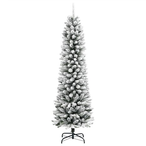 Kunstkerstboom met sneeuw smal 150 cm PVC en PE 2