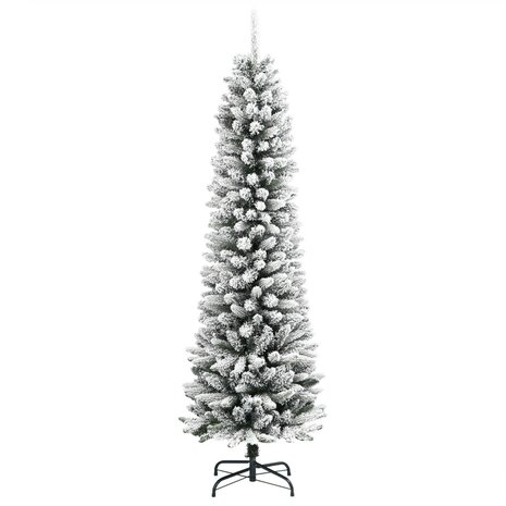Kunstkerstboom met sneeuw smal 180 cm PVC en PE 2