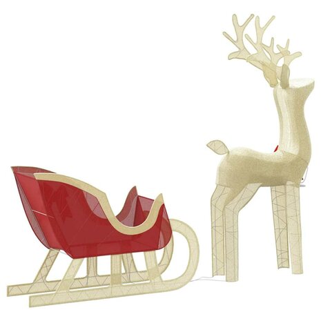 Kerstdecoratie rendier en slee 100 LED&apos;s warmwit 5