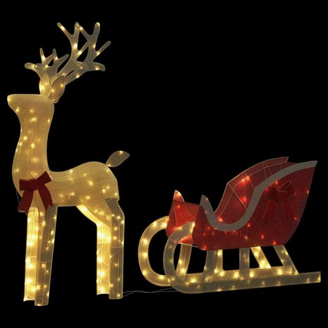 Kerstdecoratie rendier en slee 100 LED&apos;s warmwit 6