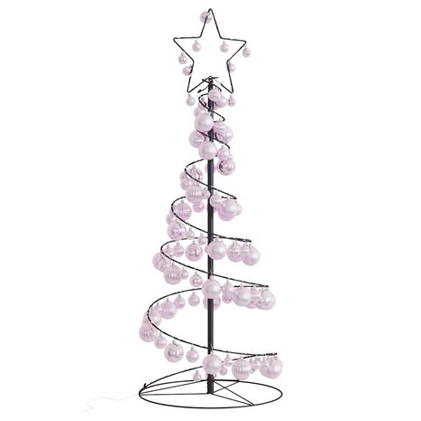 LED-kerstboom met kerstballen 80 LEDs warm wit 120 cm 1