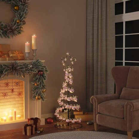 LED-kerstboom met kerstballen 80 LEDs warm wit 120 cm 2