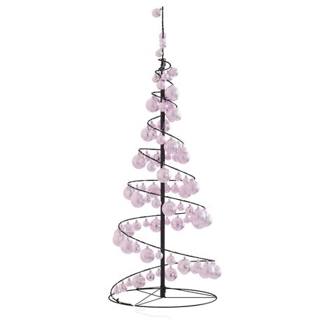 LED-kerstboom met kerstballen 80 LEDs warm wit 120 cm 4