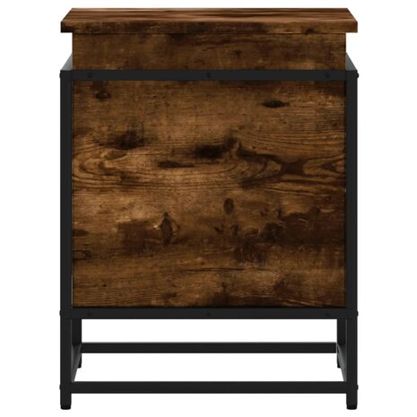 Opbergbox met deksel 40x40x51,5 cm bewerkt hout gerookt eiken 4