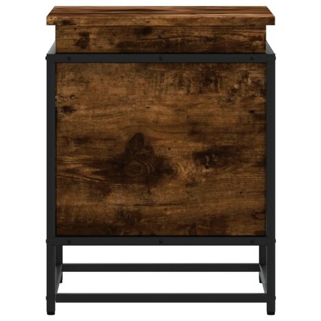 Opbergbox met deksel 40x40x51,5 cm bewerkt hout gerookt eiken 5