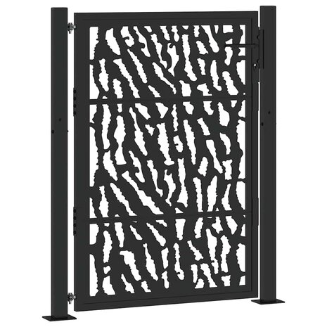Poort met sporenontwerp 105x130 cm staal zwart 2