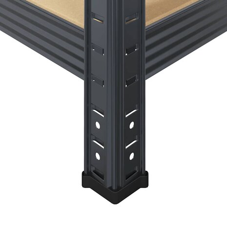 Opbergrekken 5-laags 3 st staal & bewerkt hout antracietkleurig 9