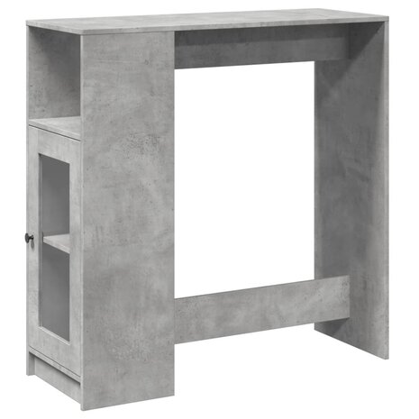 Bartafel met rekken 101x40x103,5 cm bewerkt hout betongrijs 2
