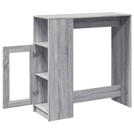 Bartafel met rekken 101x40x103,5 cm bewerkt hout grijs sonoma 5