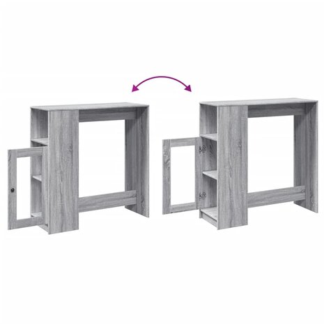 Bartafel met rekken 101x40x103,5 cm bewerkt hout grijs sonoma 8