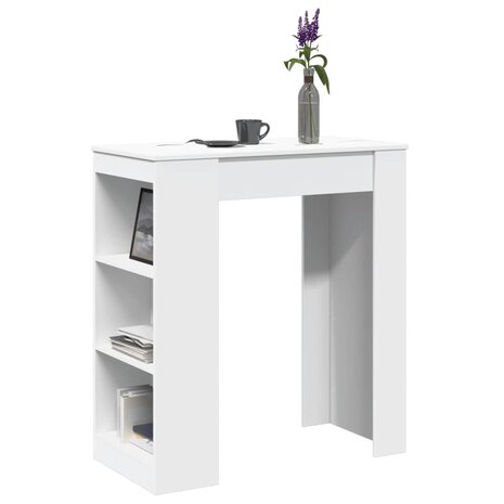 Bartafel met rekken 95x47x103,5 cm bewerkt hout wit 1