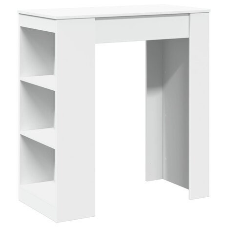 Bartafel met rekken 95x47x103,5 cm bewerkt hout wit 2