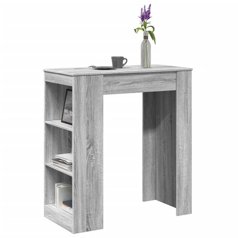 Bartafel met rekken 95x47x103,5 cm bewerkt hout grijs sonoma 1