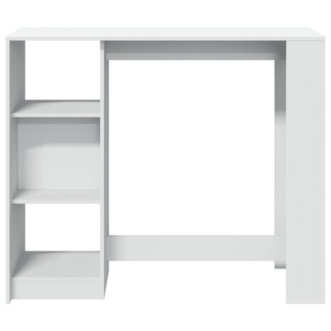 Bartafel met schap 124x46x103,5 cm bewerkt hout wit 4