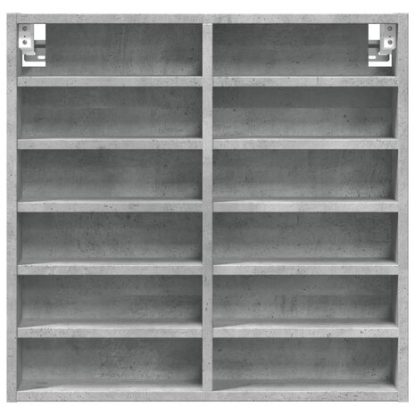 Vitrinekast 60x8,5x58 cm bewerkt hout betongrijs 4