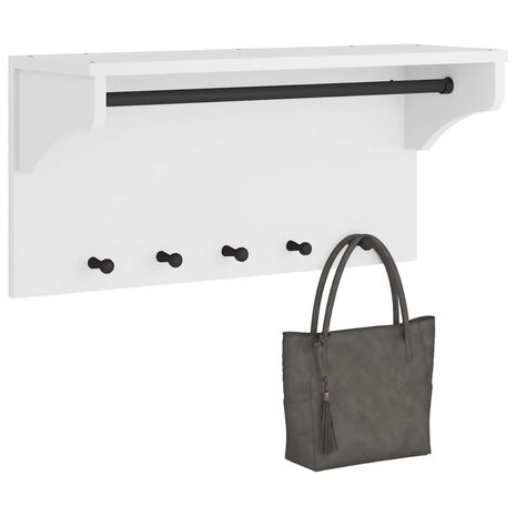 Wandkapstok SANDNES wit 87x30x42 cm massief grenenhout 1