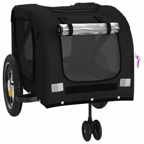 Hondenfietstrailer oxford stof en ijzer zwart 5