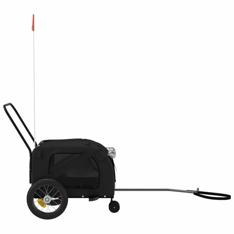 Hondenfietstrailer oxford stof en ijzer zwart 6