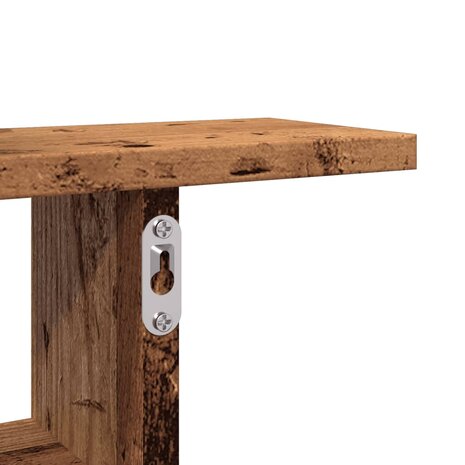 Wandschappen 2 st 50x12x50 cm bewerkt hout oud houtkleurig 9
