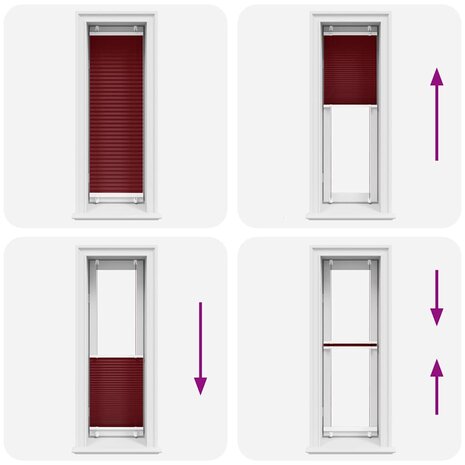 Plissé rolgordijn 40x150 cm stofbreedte 39,4 cm bordeauxrood 5