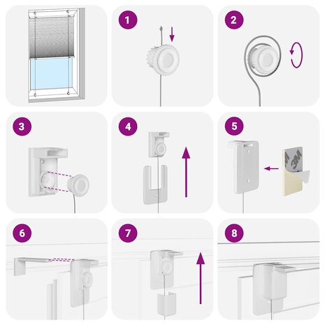 Pliss&eacute; rolgordijn 120x100cm stofbreedte 119,4cm polyester cr&egrave;me 6