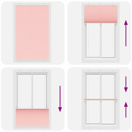 Plissé rolgordijn 120x200cm stofbreedte 119,4cm polyester roze 7