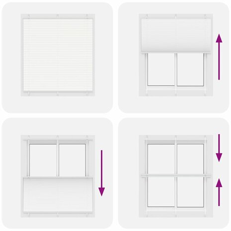 Plissé rolgordijn 120x100cm stofbreedte 119,4cm polyester wit 7