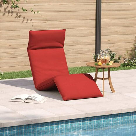 Ligstoel inklapbaar 175x54x8,5 cm oxford stof rood 3