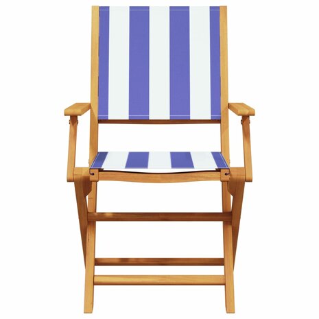 3-delige Bistroset stof en massief hout blauw en wit 6