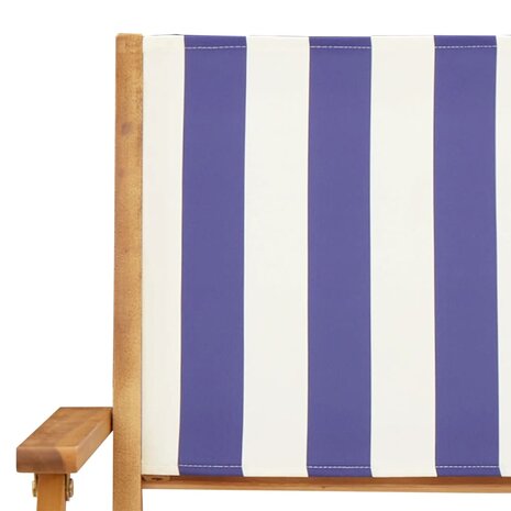 3-delige Bistroset stof en massief hout blauw en wit 9