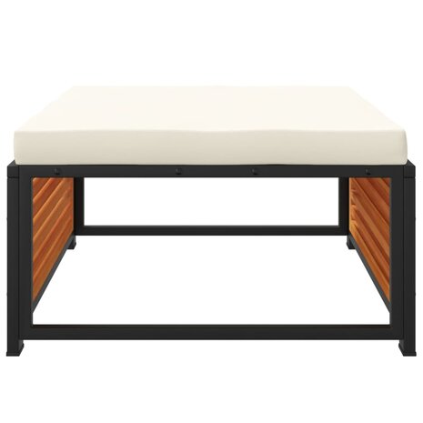 Tuinvoetenbank met kussen 68x68x30 cm massief acaciahout 6