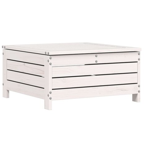 Tuinvoetenbank 62x63,5x32 cm massief grenenhout wit 2