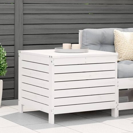 Tuinvoetenbank 62x63,5x53,5 cm massief grenenhout wit 1