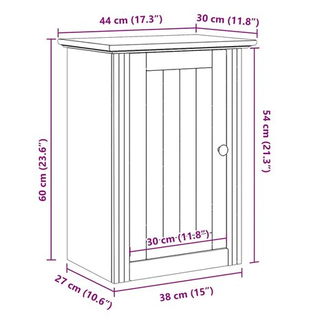 Badkamerwandkast BODO 44x30x60 cm wit 8