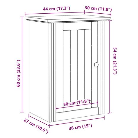 Badkamerwandkast BODO 44x30x60 cm grijs 8