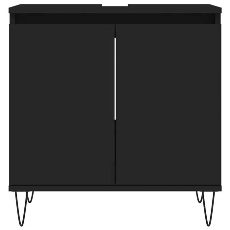 Badkamerkast 58x33x60 cm bewerkt hout zwart 4