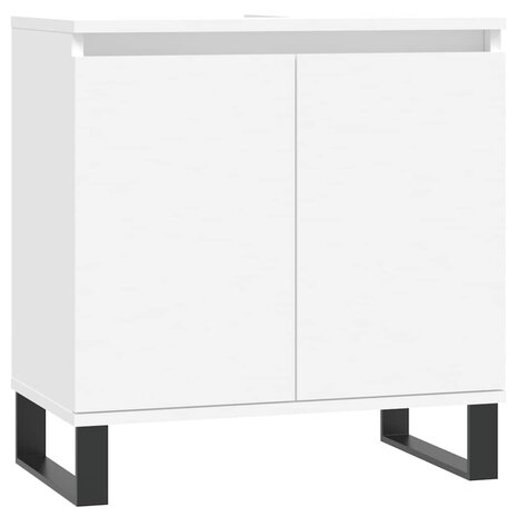 Badkamerkast 58x33x60 cm bewerkt hout wit 2