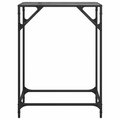 Wandtafel met zwart glazen blad 60x35x81 cm staal 4