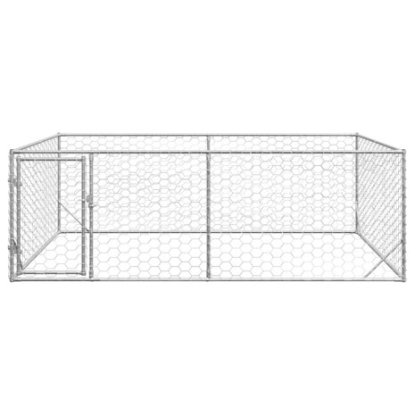 Hondenkennel voor buiten met deur 3x2x1 m gegalvaniseerd staal 3