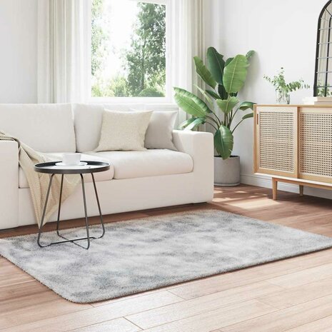 Hoogpolig vloerkleed NAVARRA 120x170 cm polyester lichtgrijs 3