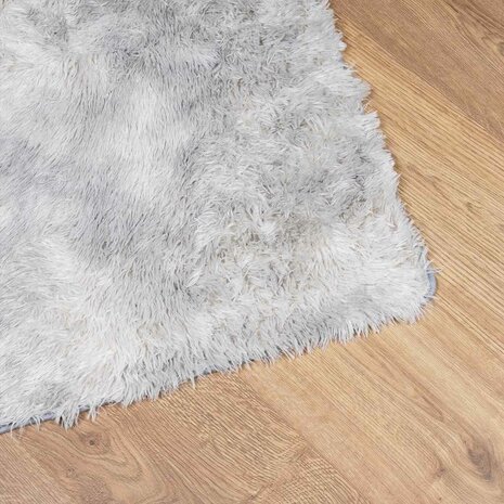 Hoogpolig vloerkleed NAVARRA 120x170 cm polyester lichtgrijs 4