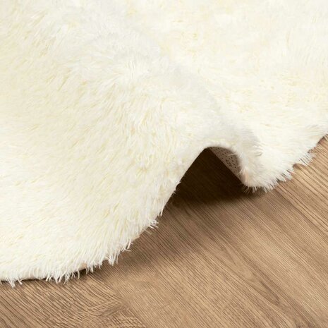 Hoogpolig vloerkleed NAVARRA 100x100 cm polyester crèmekleurig 5